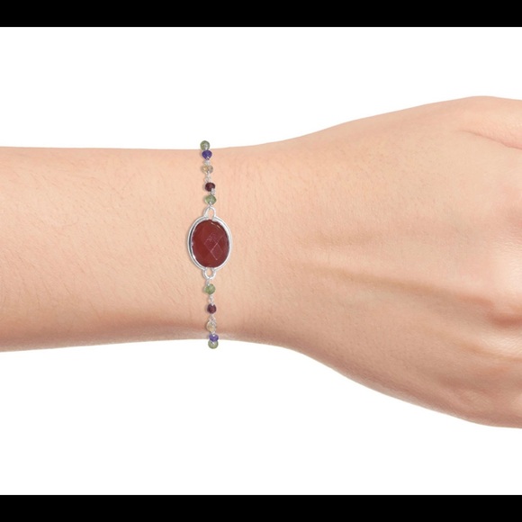 Enhanced Red Onyx, Multi Gemstone Bracelet - Picture 3 of 5